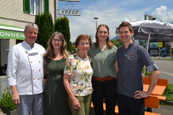 Gastgeberfamilie Frieda Keller, Eliane und Meinrad, Maya und Guido Bärtsch Gastgeberfamilie Frieda Keller, Eliane und Meinrad, Maya und Guido Bärtsch